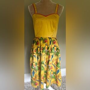 Yellow Tropical Print Dress from Spain